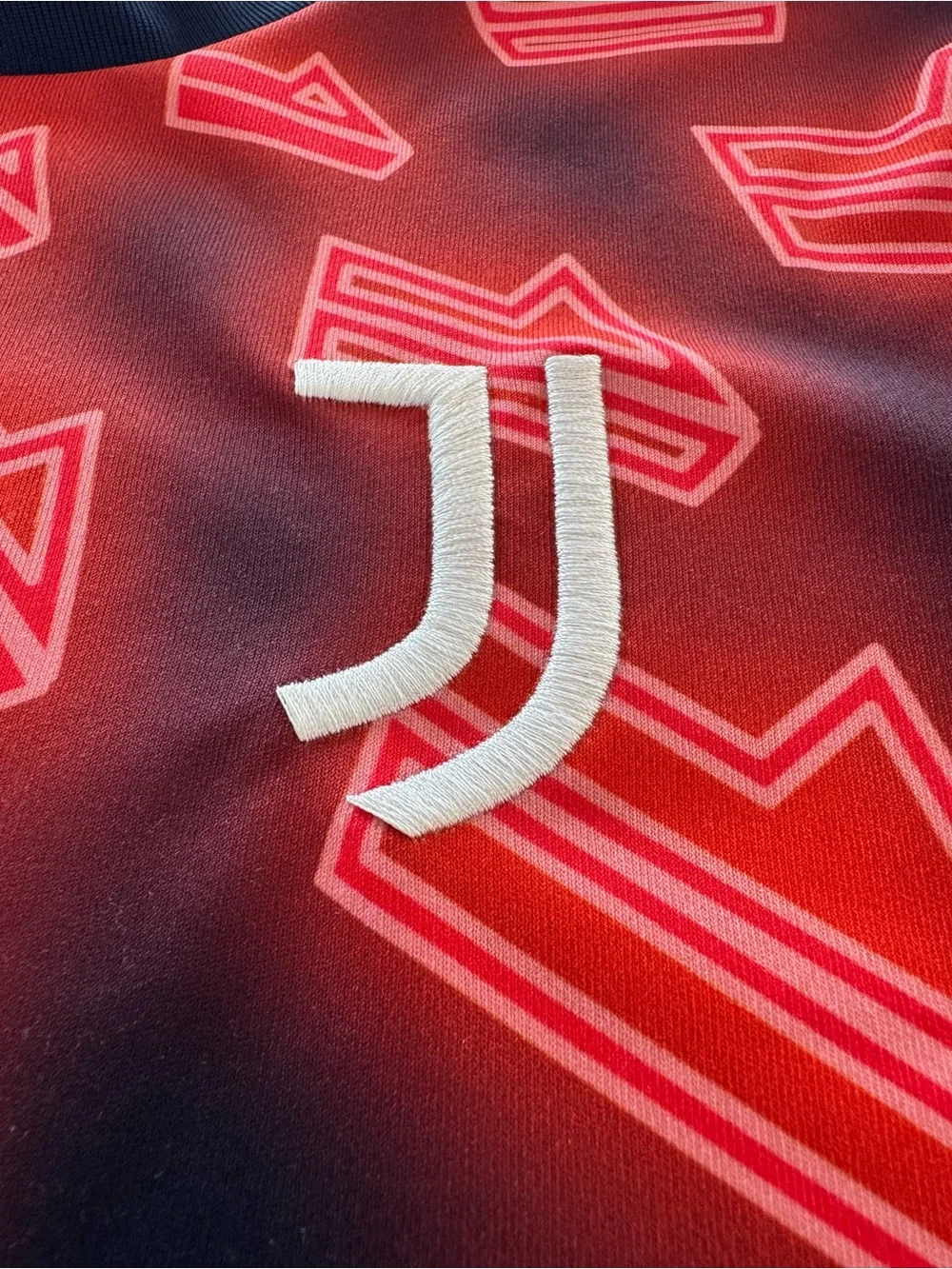 adidas Kids Juventus Neon Red & Black Graphic Soccer Jersey